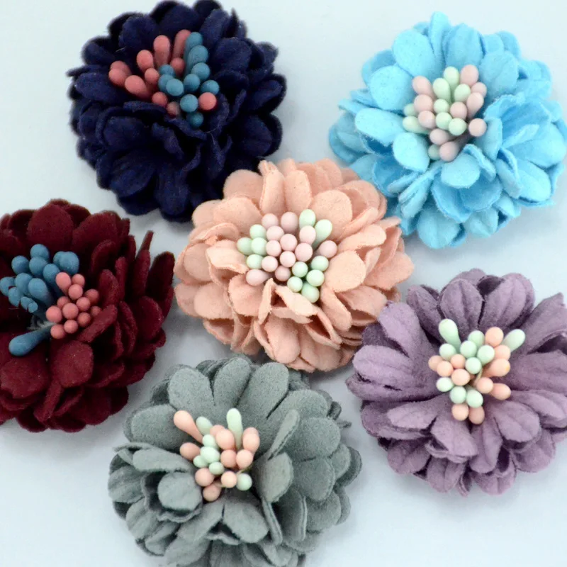 Factory Hot Sale Garment Decoration 3D Handmade Fabric Flowers For Clothing Accessories