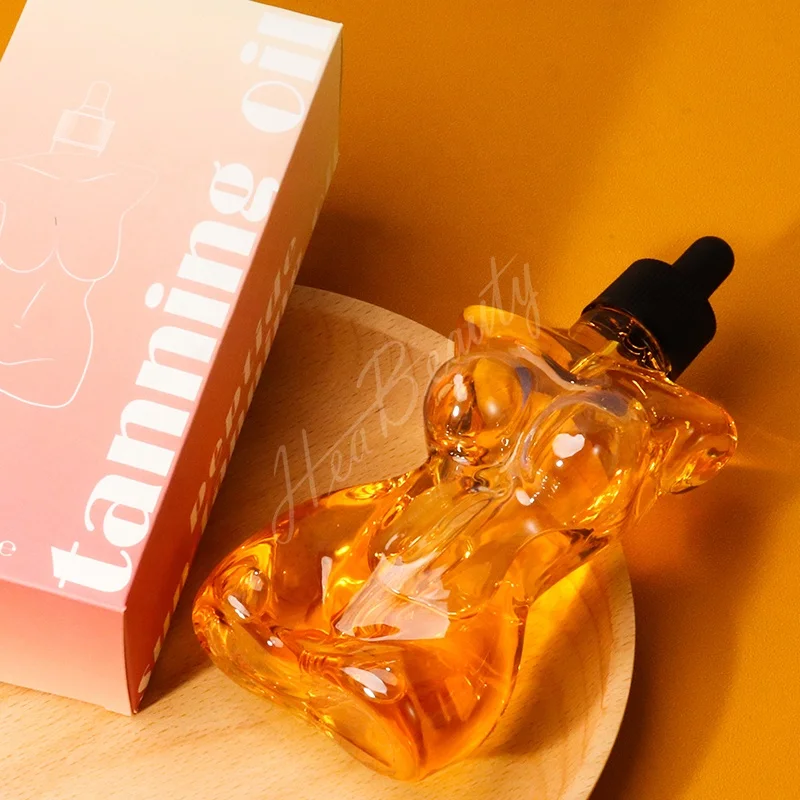 Beach Tanning Oil With Melanin Peptide Moisturizing Skin No Greasy b.tan Gradual Tanning Oil