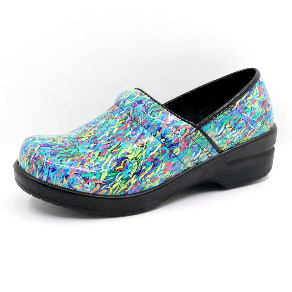 Printing PU Garden Shoes Comfortable Women Clogs Summer Winter Spring Autumn Nursing Clogs for Women