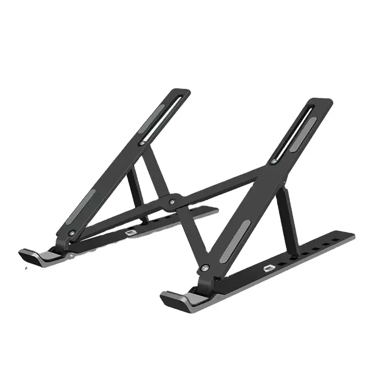 Foldable adjustable height non-slip space-saving flexible angle adjustment metal laptop stand for laptop