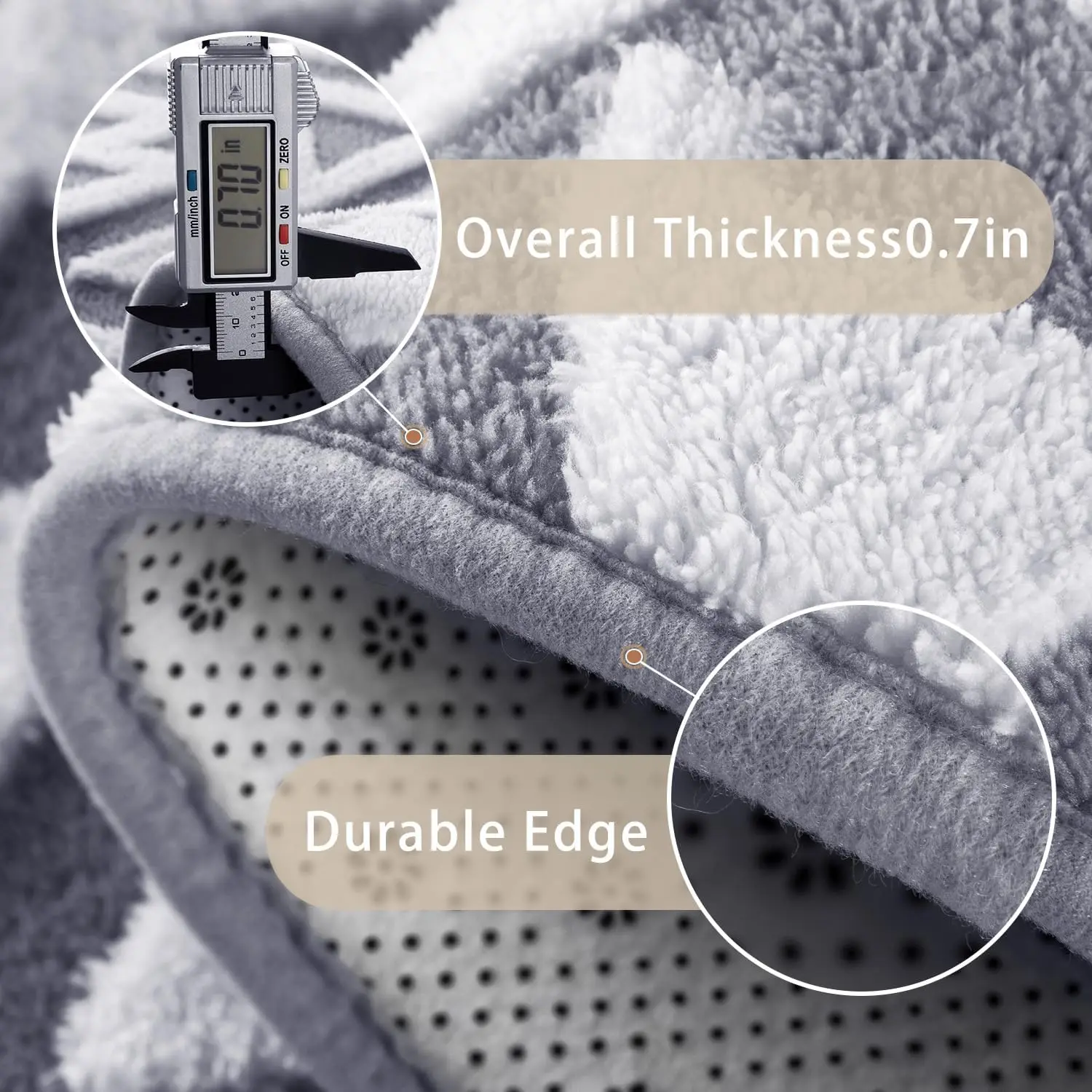 Geometric Textured Pattern Area Rug for Living Room Couch Bedside Teens Room Nursery Floor Carpet Mellow Memory Foam Playmat