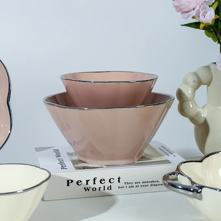 Nordic Style Home Restaurant Luxury Ceramic Tableware Bowl And Plates Porcelain Dinnerware Set Ceramic Dinner Set