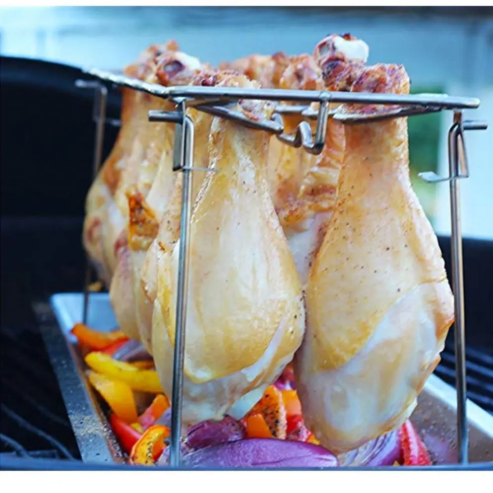 Stainless Steel Chicken Barbecue Grill Barbecue Grill Grill Chicken Tray Barbecue Drying Net Rack Plate Kitchen Utility Tool