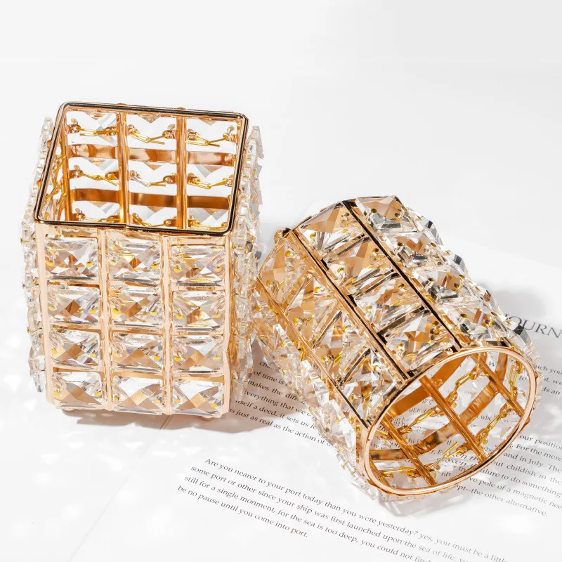 Pencil Cosmetic Brush Dressing Room Holder Crystal Pen Container Eyebrow  European Five-Layer Crystal Makeup Pencil
