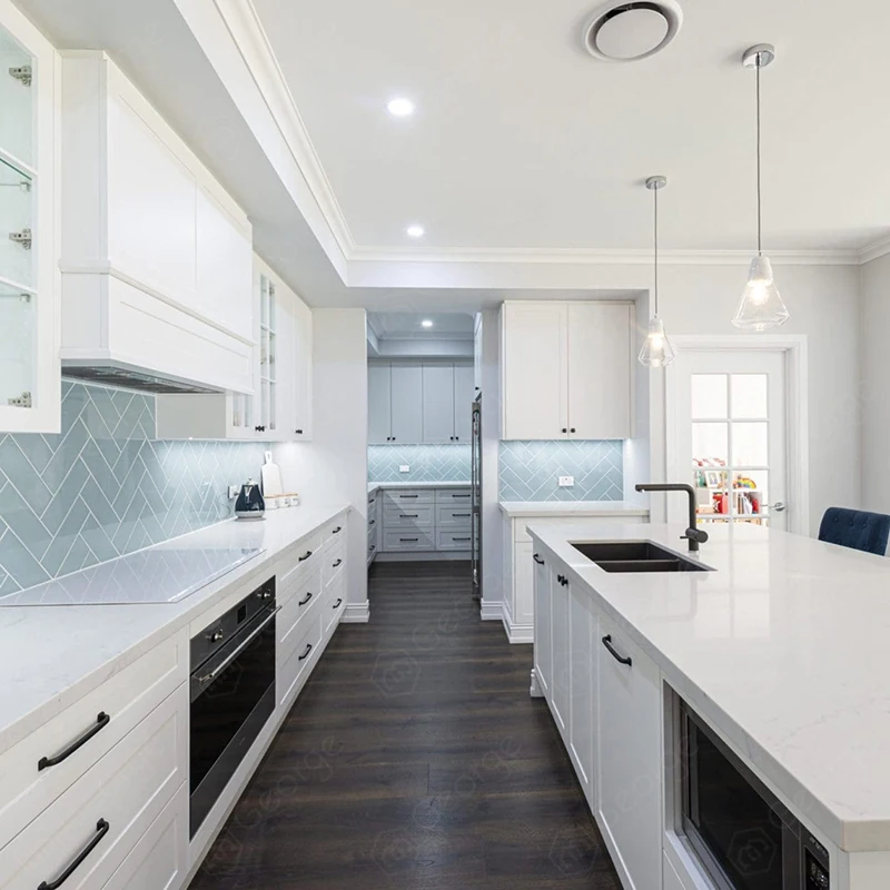 American Kitchen Cabinet Set Solid Wood Veneer Complete White Oak Wall And Base Kitchen Cabinets Modern Furniture