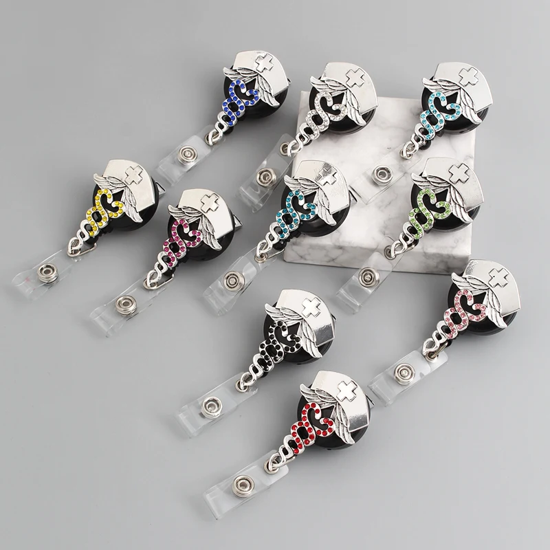 Badge Reels Retractable Sliver Badge Holder with Swivel Alligator Clip Funny ID Decoration Nurse Name Decor