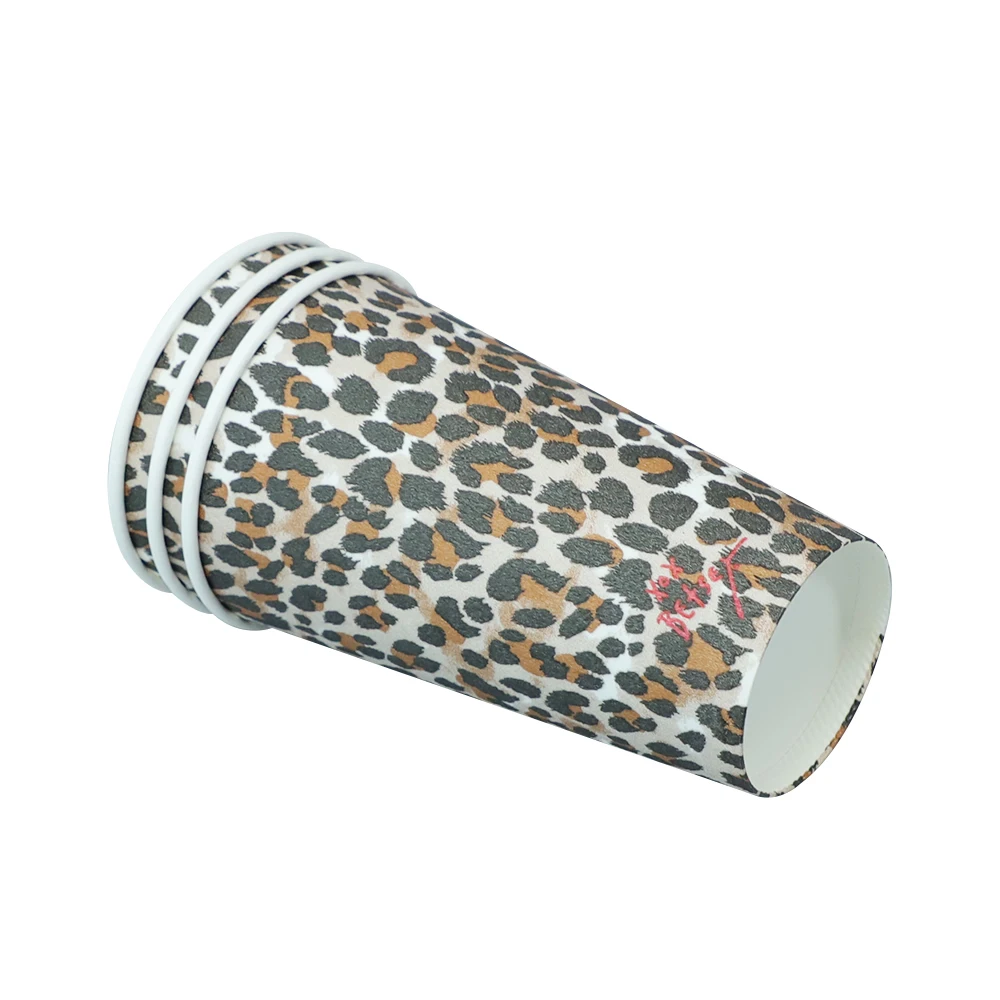 New Disposable 24 oz High-grade Milk Tea Foam Thickened Paper Cup With Lid Creative Coffee Hot Drink Cup