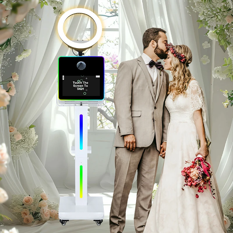2024 DSLR Photo Booth 15.6Inch Touch Screen Build In Computer Selfie Magic Photo Booth Machine Light Weight