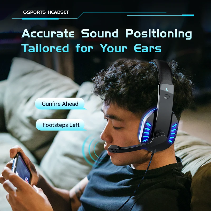 soyto OEM SY755MV factory wholesale wired RGB luminous gaming headsets game headphone with microphone cheap price  for pc ps4