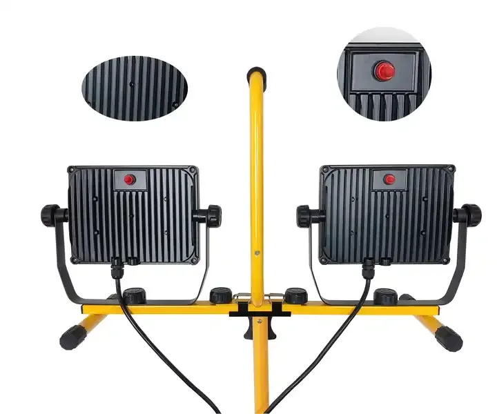 Work Lights with Stand Twin Head tripod  Adjustable outdoor ip65  7000lm LED Tripod Flood work Light