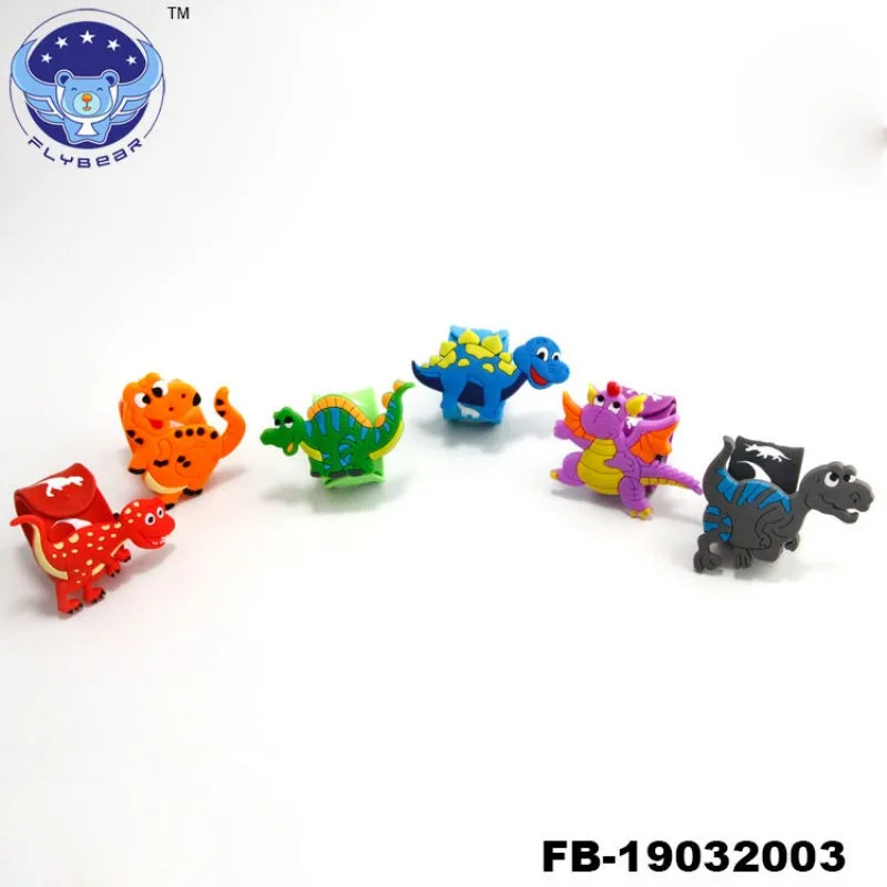 Flybear Cute Silicone Dinosaur Slap Bracelet Kids Snap On Bracelet dinosaur Beautiful Printed On Silicone Snap Wristband