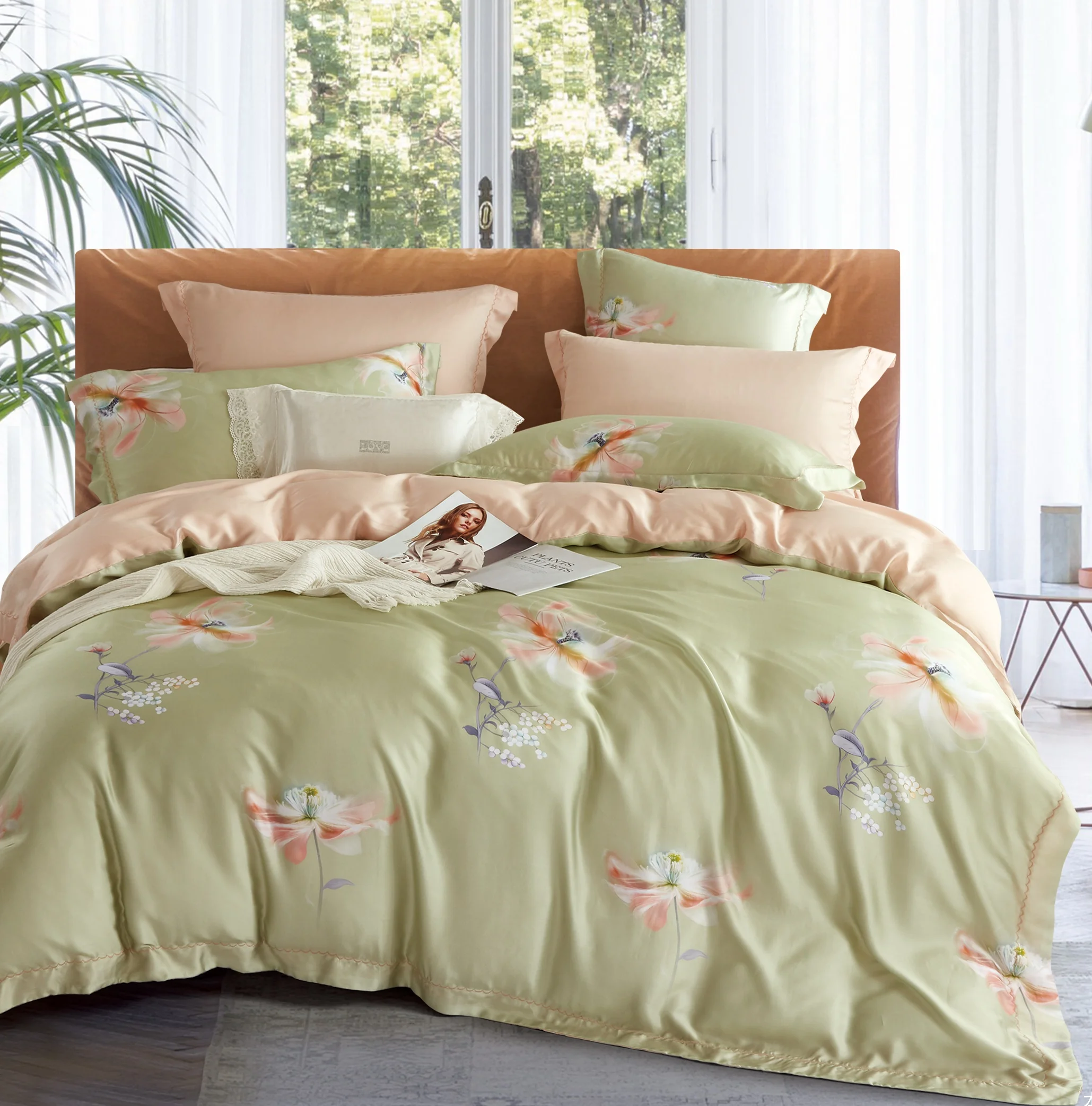 Wholesale High Quality tencel Fabric 4 Pcs Bedding Duvet Cover Set
