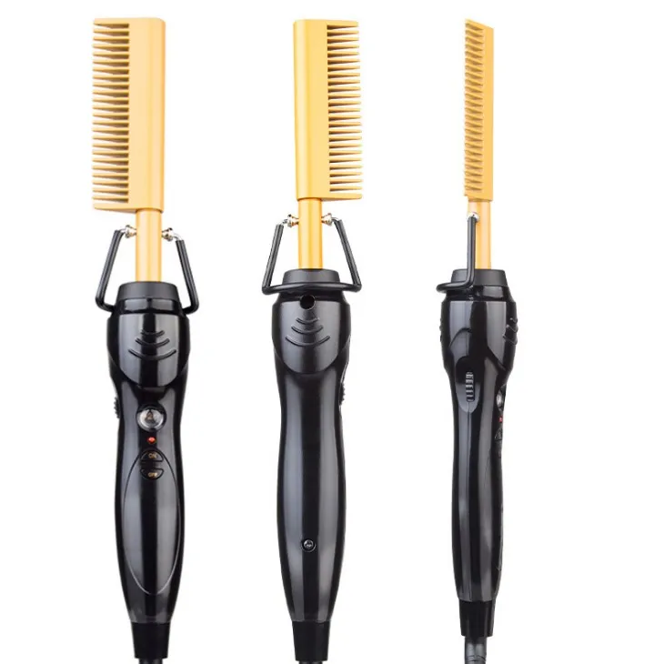 Горячая Распродажа Amazon, электрическая Горячая щетка для волос, медный нагреватель, бигуди, выпрямитель для волос, расческа