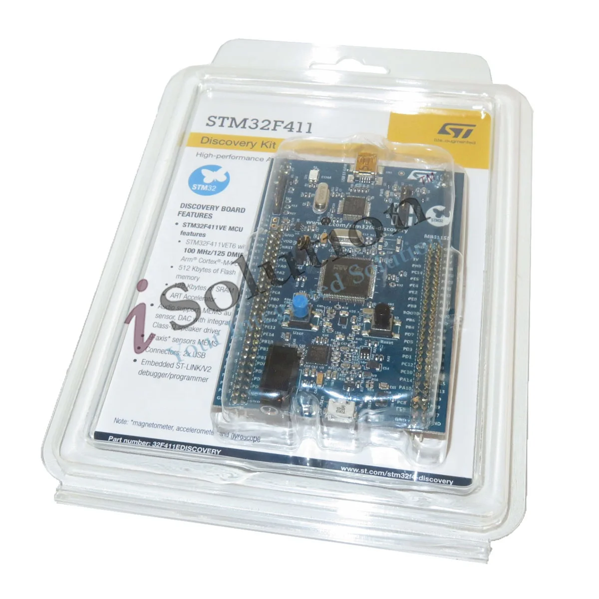 Original STM32F411E-DISCO 32F411EDISCOVERY, STM32 Discovery Board Kit with STM32F411VE MCU, Embedded Debug Tool ST-LINK/V2