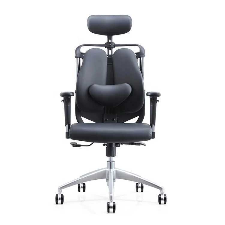 The new leather steel frame can rotate ergonomic office chair, which is more suitable for home office