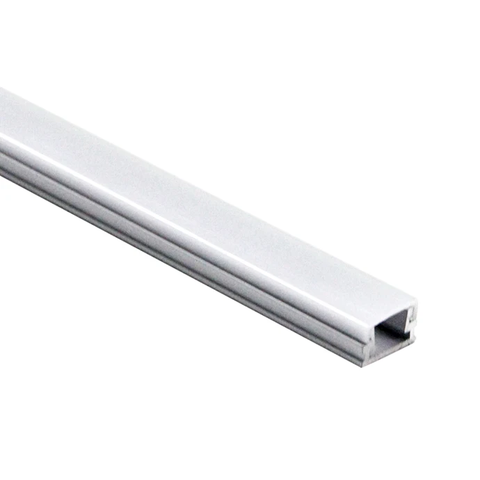 Covered Led profile lighting silver anodized aluminum trim series with white clear accessories