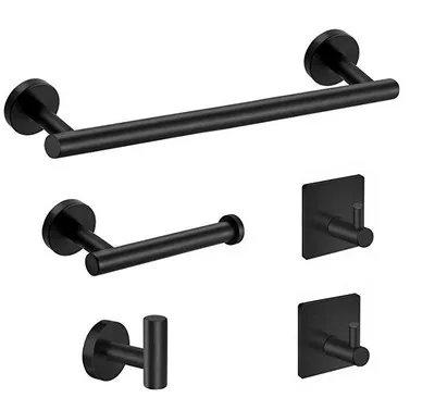 Stainless Steel Wall Mounted 5 Pieces Sets Bathroom Sets Hangers