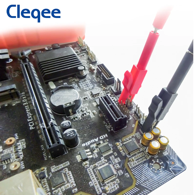 Cleqee P2007 10PCS Fully Insulated Alligator Clips to 4mm Banana Female Jack Safe Crocodile Clamp Test Accessories Adapter