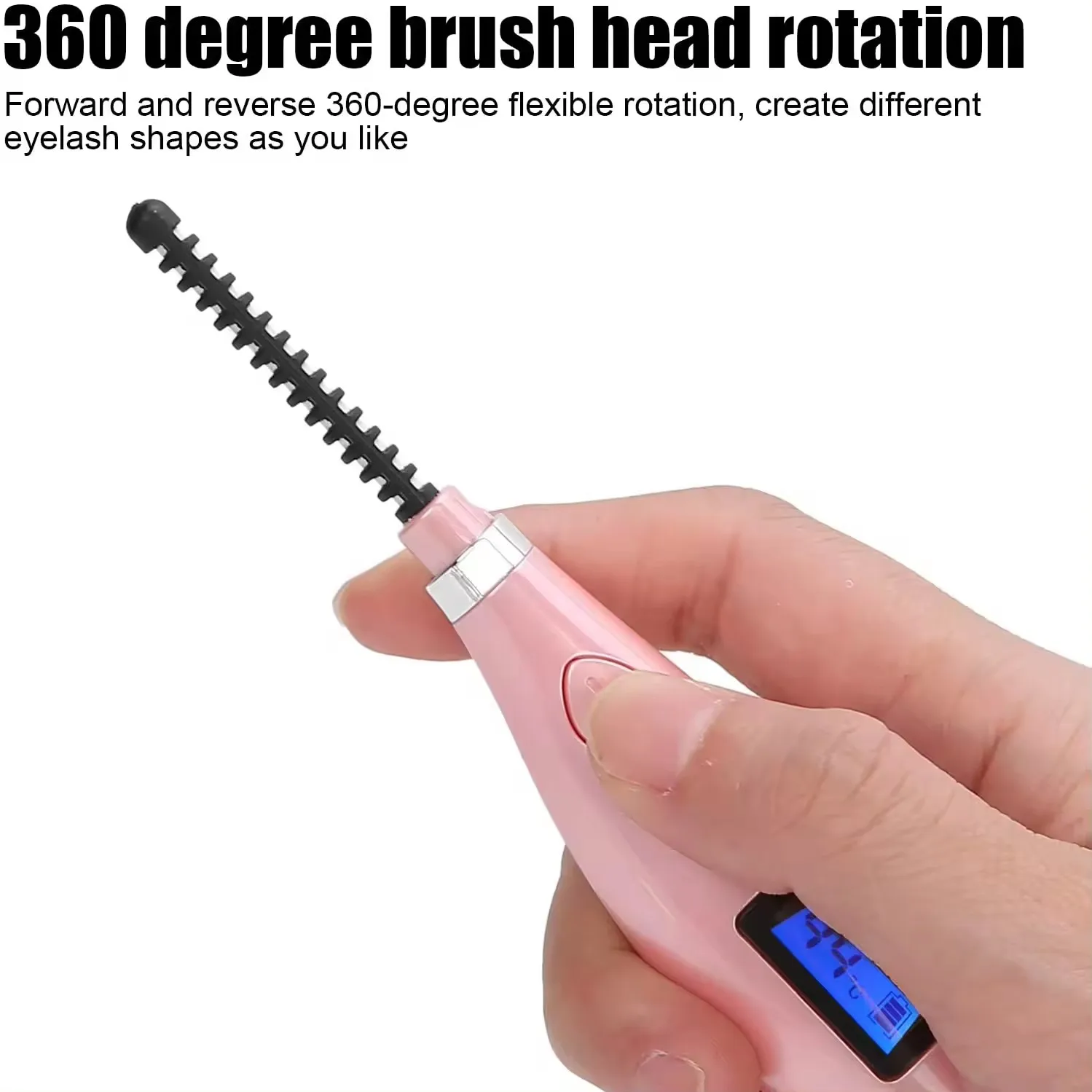 Long Lasting Beauty Custom Magnetic Mini Electric Beauty Makeup Eye Lash Brush Heated Electric Eyelash Curler With Comb