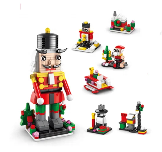 Christmas Advent Calendar  564PCS Plastic Nutcracker Building Block Set Surprise Blind Box Model for Kids Christmas Gift 8972-8