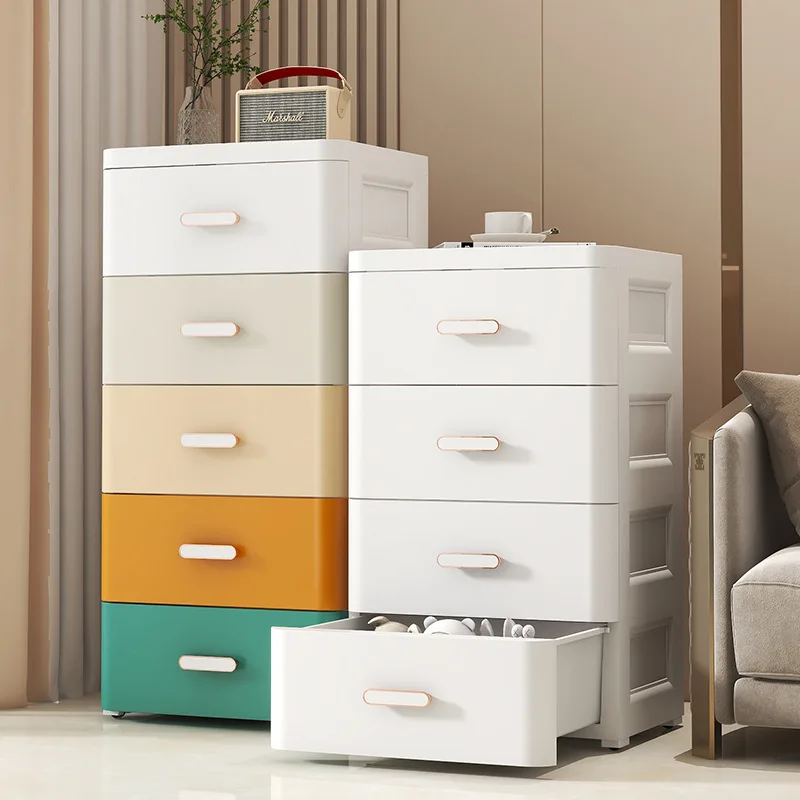 Living Room Furniture Colorful Plastic Chest of Drawer Multi-function Storage Cabinet