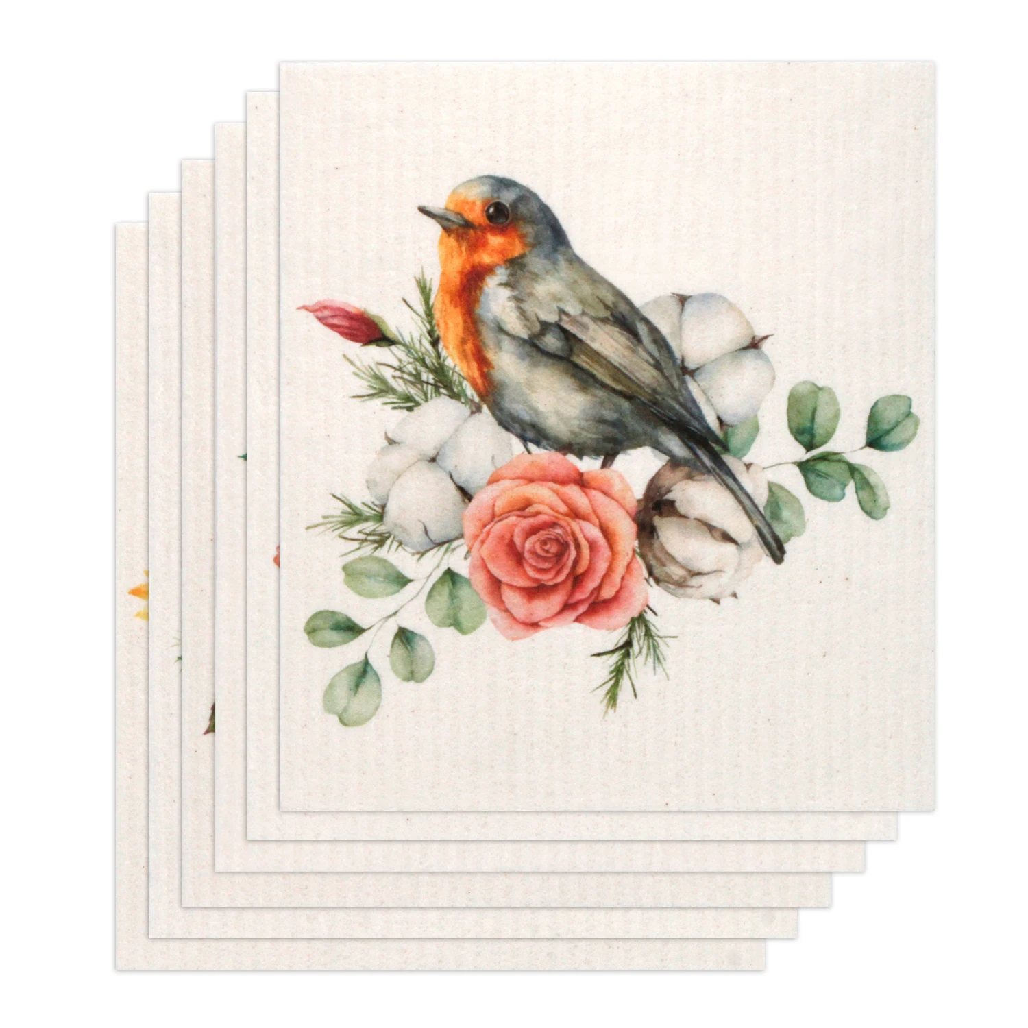 Eco Friendly Reusable biodegradable custom printed swedish Cellulose Sponge Cleaning Cloths for Kitchen Dish Rags Washing