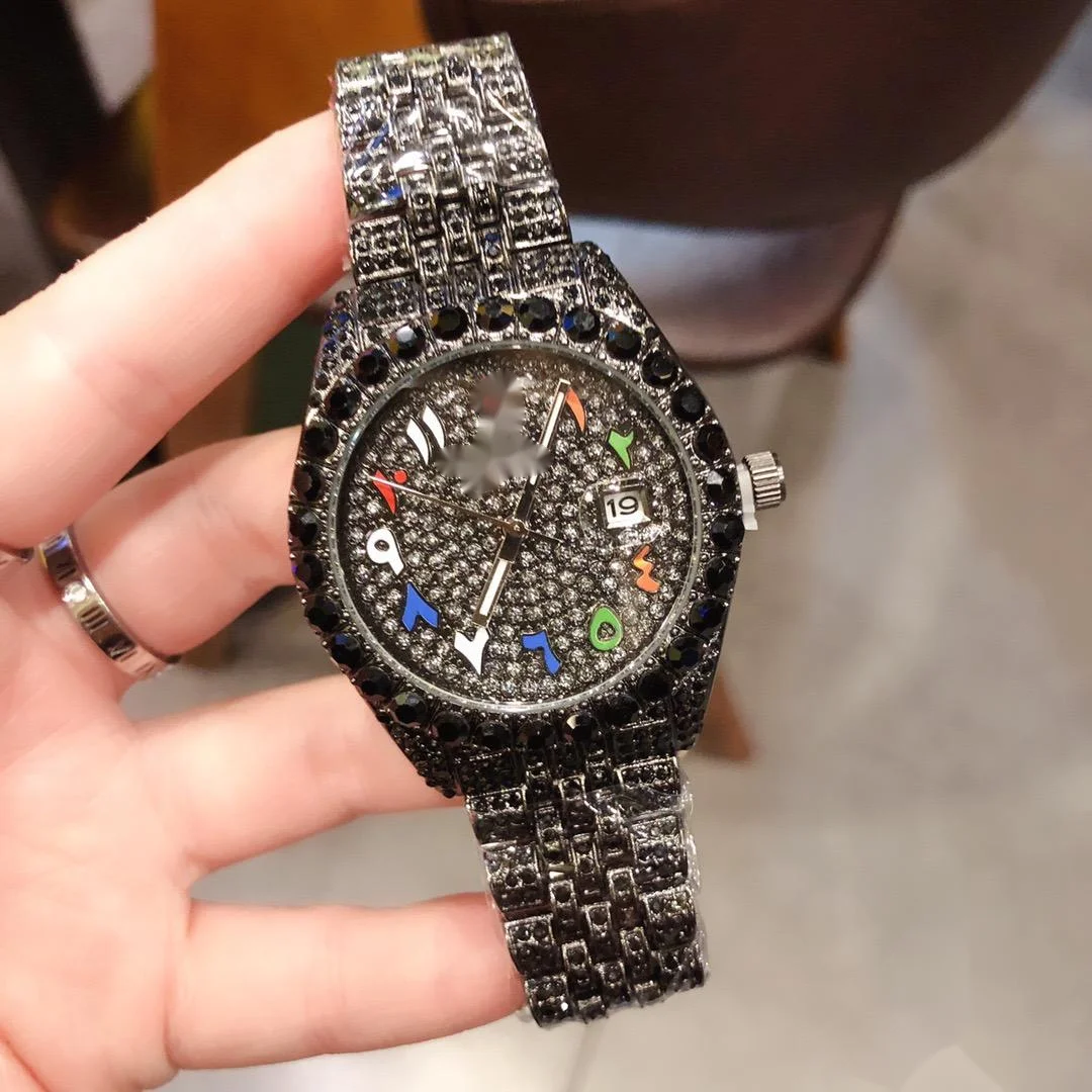 Кварцевые часы Bestwin в стиле бриллиантов двухтонированные Jacobandco Icy для мужчин золотые с прохождением теста работа