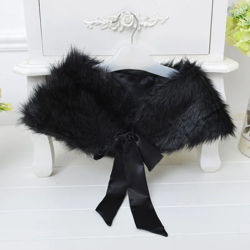 High Quality Coat Fluffy Pashmina Shawl For Girls Party Wear Children Winter Clothes
