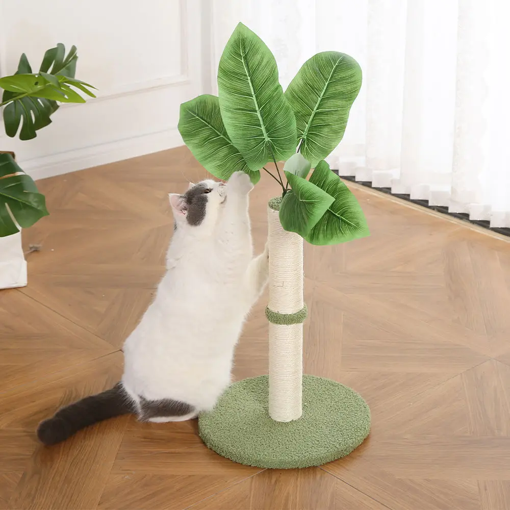 Wholesale Indoor Cat Tree Scratch Sisal Cat Scratching Post Tree With Leaves