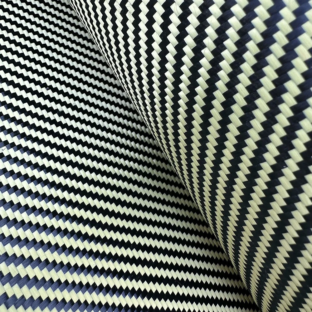 Customized colored prepreg carbon aramid fiber fabric wholesale price 1+1