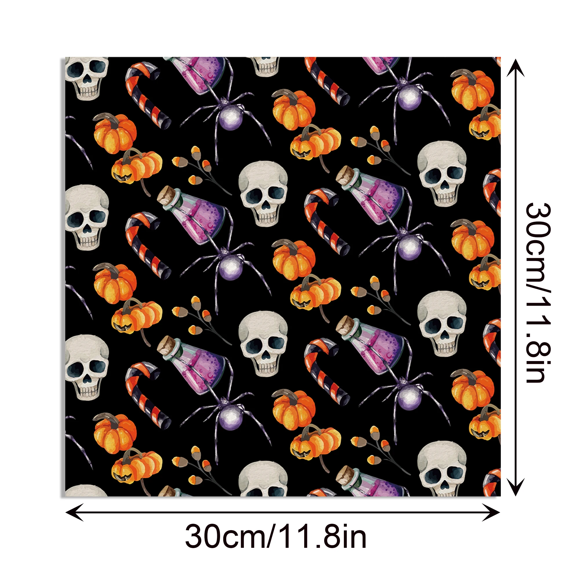 WW139 Halloween Pattern Scrapbook Paper Pumpkin Spider Ghost Craft Paper for Halloween Party DIY Card Making Decor Supplies
