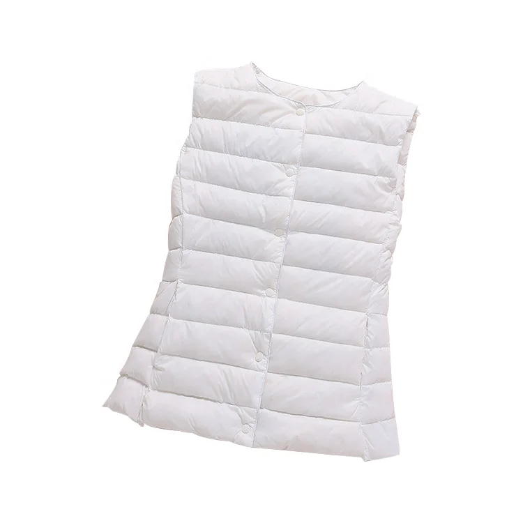 
wholesale slim fashion winter sleeveless waistcoat padded womens down vest top 