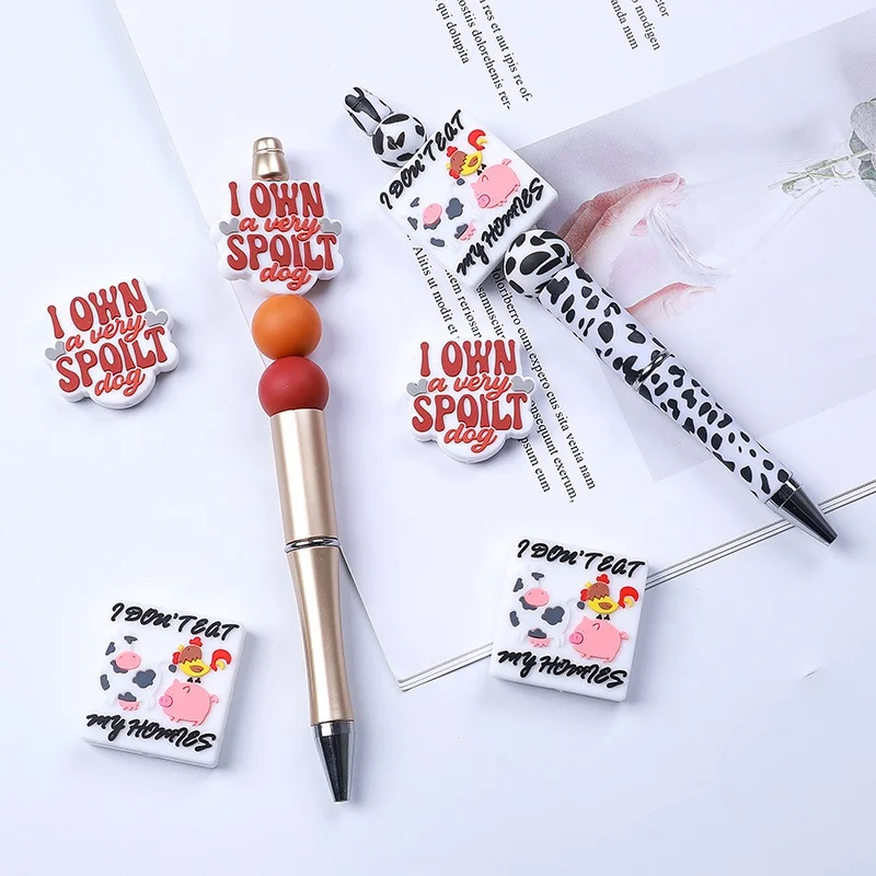 Wholesale Food Grade DIY Charms Necklace Bracelets Keychain Jewelry Cartoon Focal Bead Silicone