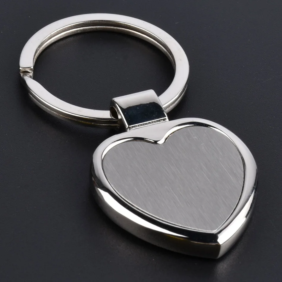 Heart chain keychain shape heart lovers keyring key chain simple made of metal