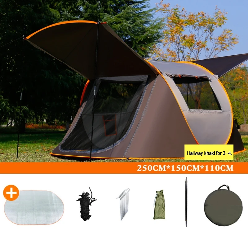 2021 Outdoor marquee tent 3 to 4 Person 5 to 8 People Rainproof Throwing Beach Camping tent Automatic Fast Opening pop up tent