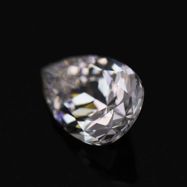 full sizes synthetic gemstone very light yellow warm white g cubic zirconia pear cut loose 5a cz stones