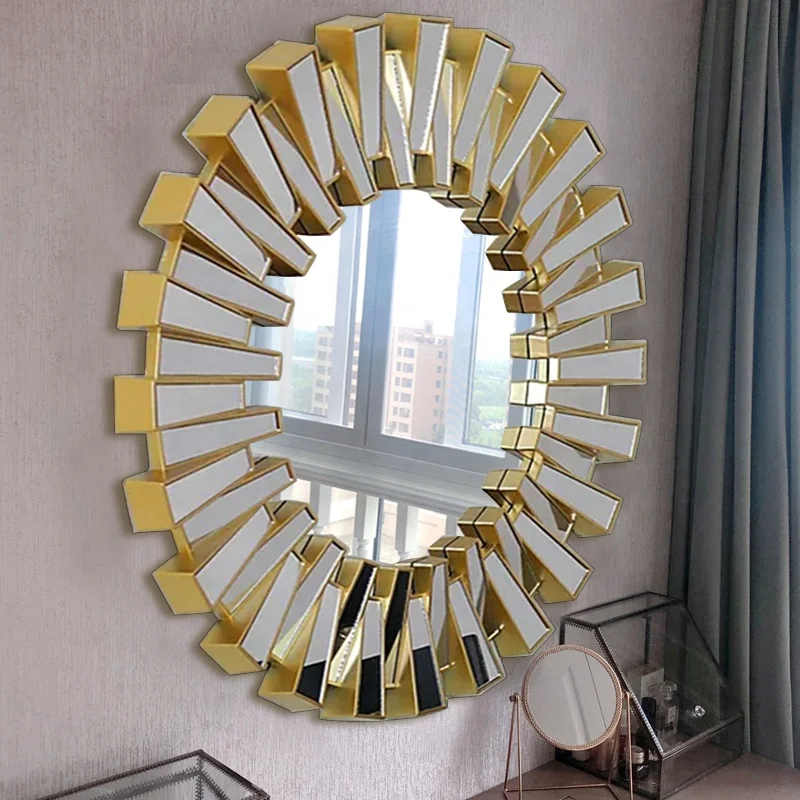 2022 Gold painting Wall mounted Mirror  Decoration wall Mirror Espejos Spiegel Miroir Muebles Meubles Mobles Mebles Moebles Me