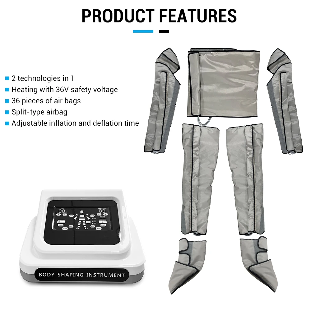 Professional 2 in 1 Air Pressure & Heat Pressotherapy infrared lymphativ drainage health care body slimming machine JF743