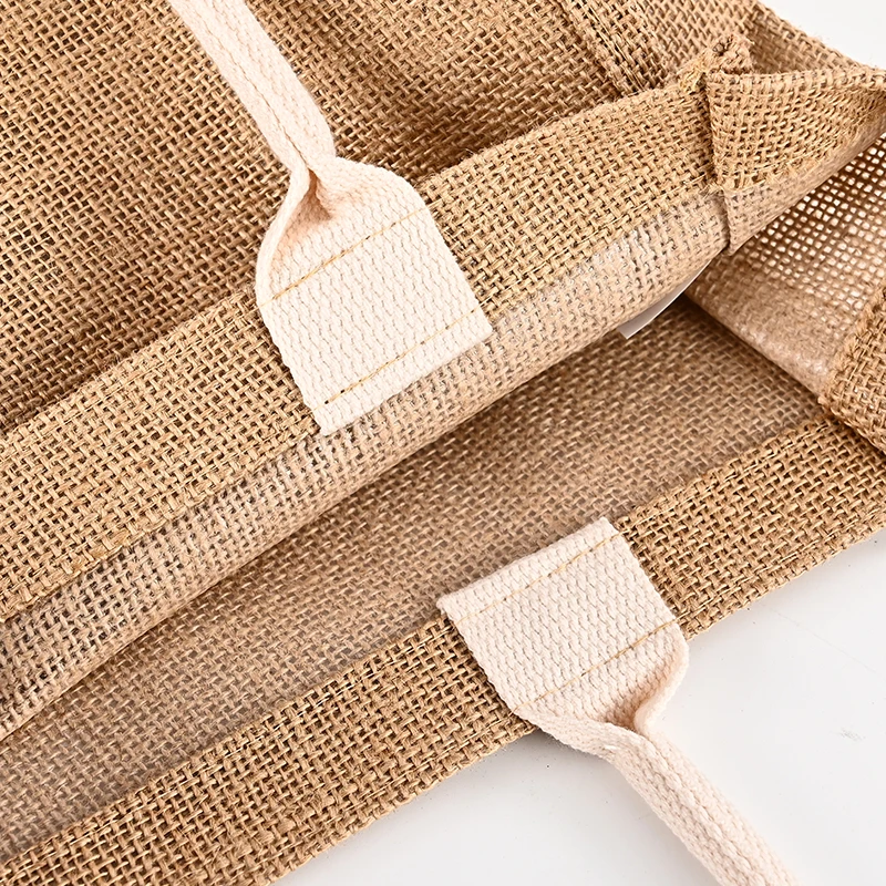 Recyclable Jute Tote Bag Eco Friendly Burlap Reusable Eco Friendly Beach Tote Bag Jute Shopping Bag For Girls