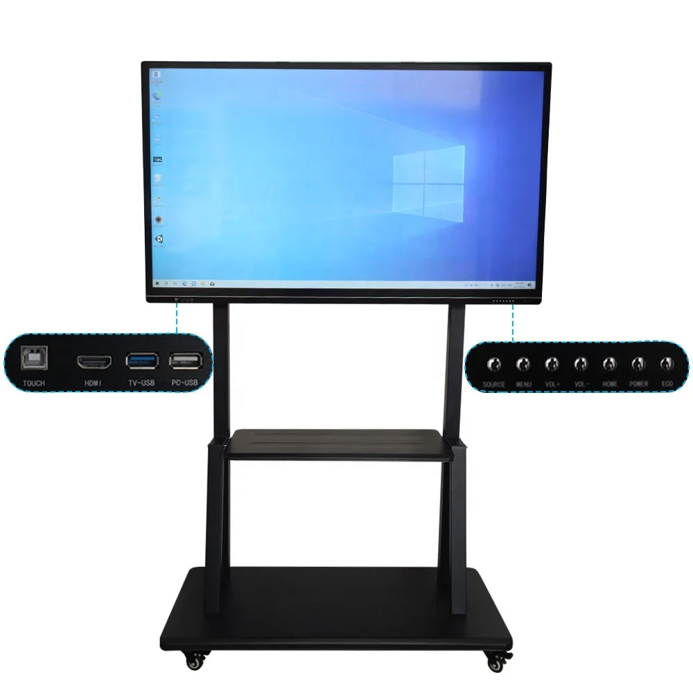 75 дюймов 4K AIO компьютер интерактивный дисплей монитор с многоемкостными сенсорными экранами интерактивная доска для обучения