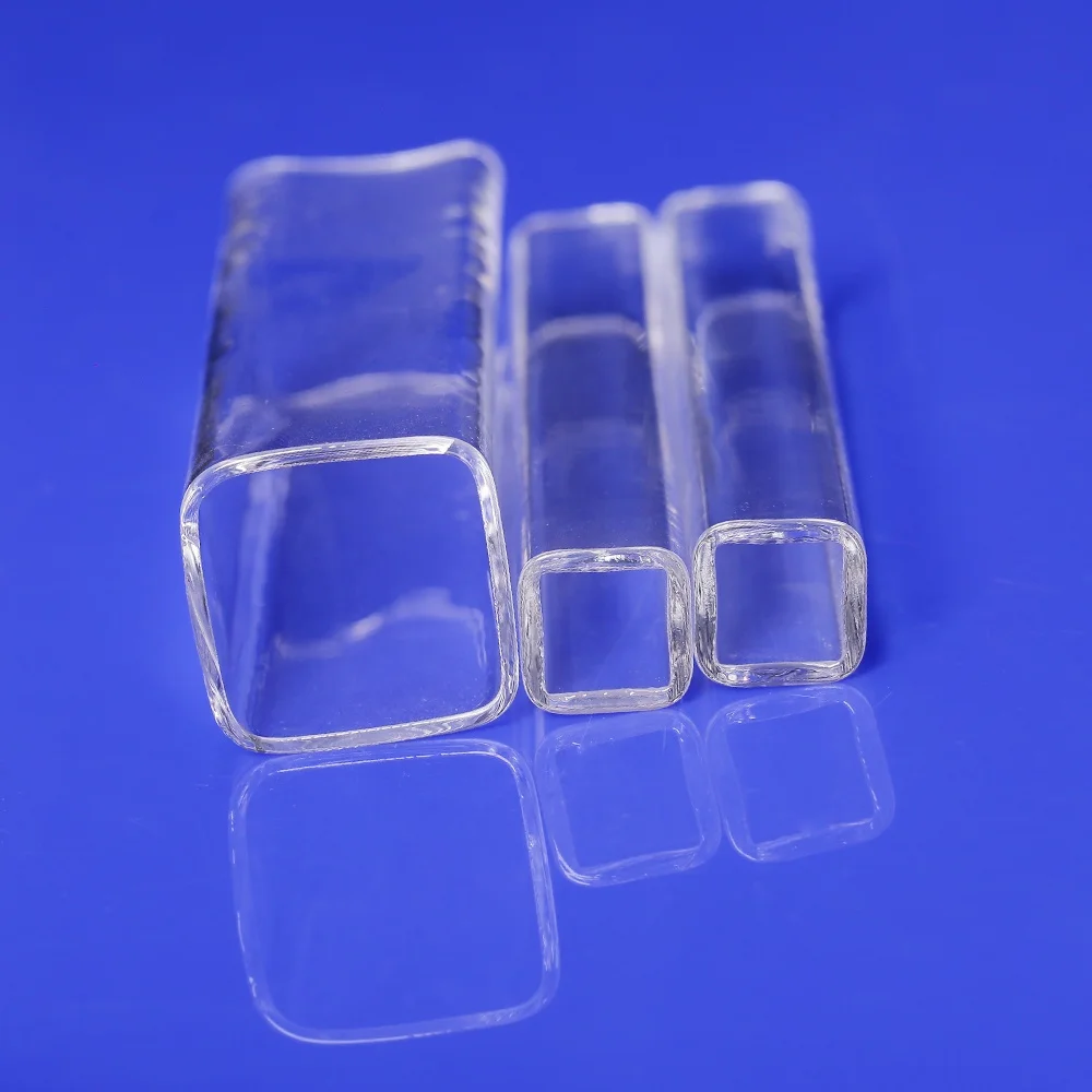 Hot Sale Customized Rectangle Clear Quartz Glass Tube square quartz tubes