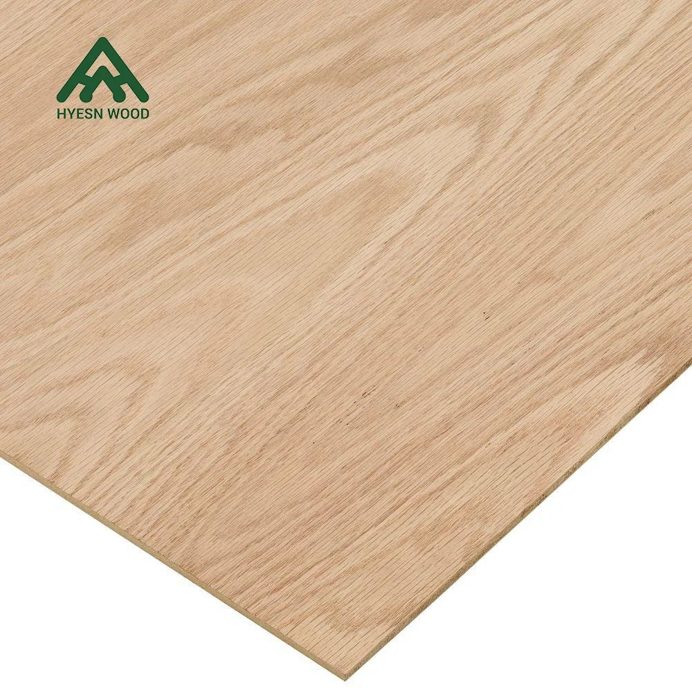 Hysen 12mm 18mm Natural red oak wood Veneered Fancy Plywood for Walls/floors/furniture/cabinets