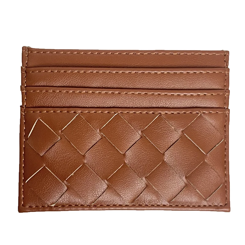 2023 Fashion Brand Luxury Handmade Women Woven Card Purse Mini Wallets