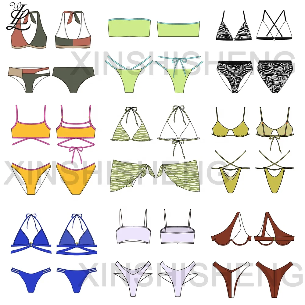 Manufacturer 2024 Swimwear Fashion Halter Swimsuit Custom Swimwear Tan Through Fabric Bikinis Girls Swimwear