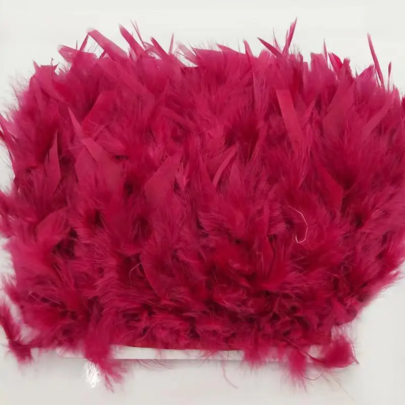 Clothing DIY Wedding Dress Decoration Trimmings Fringe 15cm Natural Turkey Feather Trim