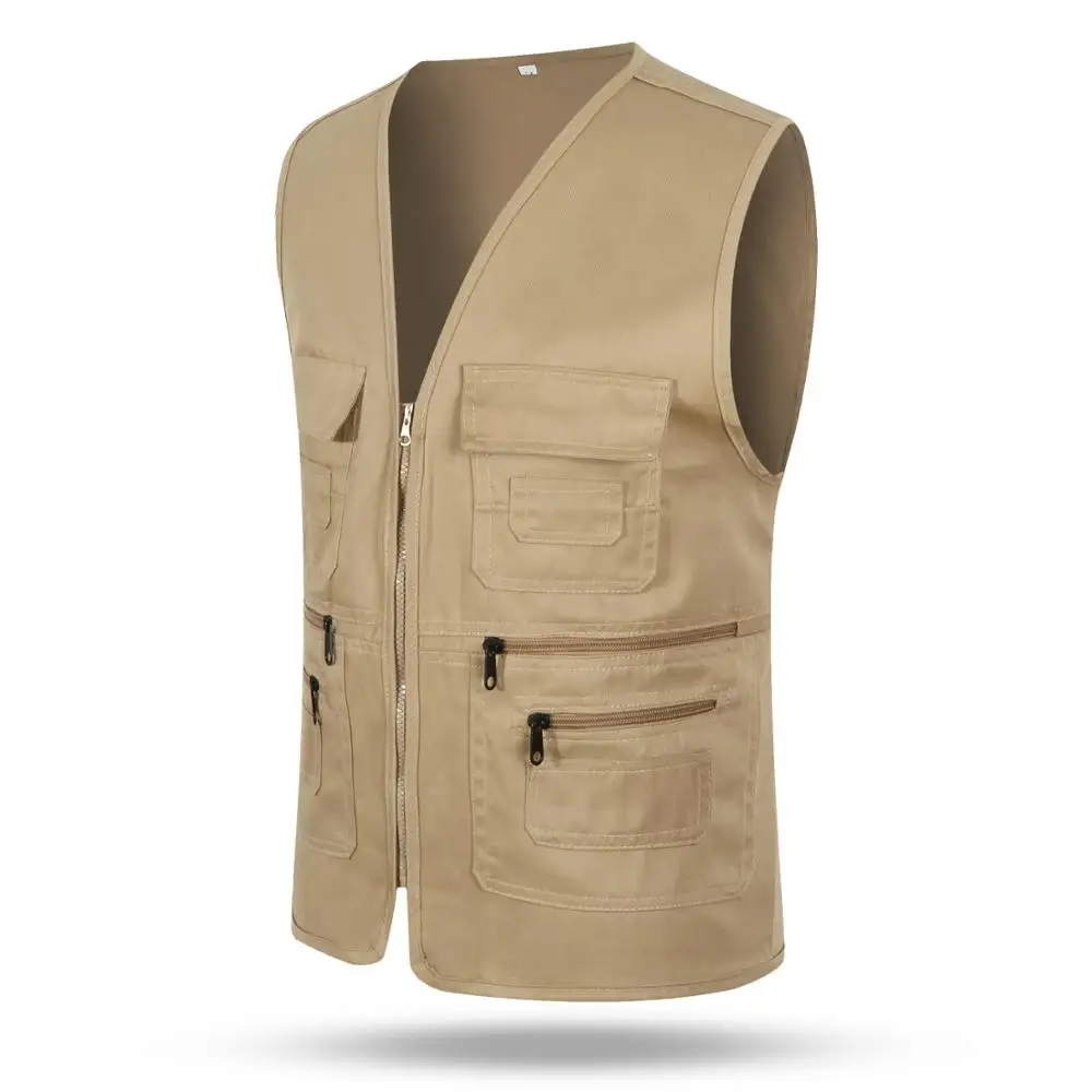 
Wholesale custom logo comfortable utility sleeveless jacket unisex outdoor work volunteer vests 