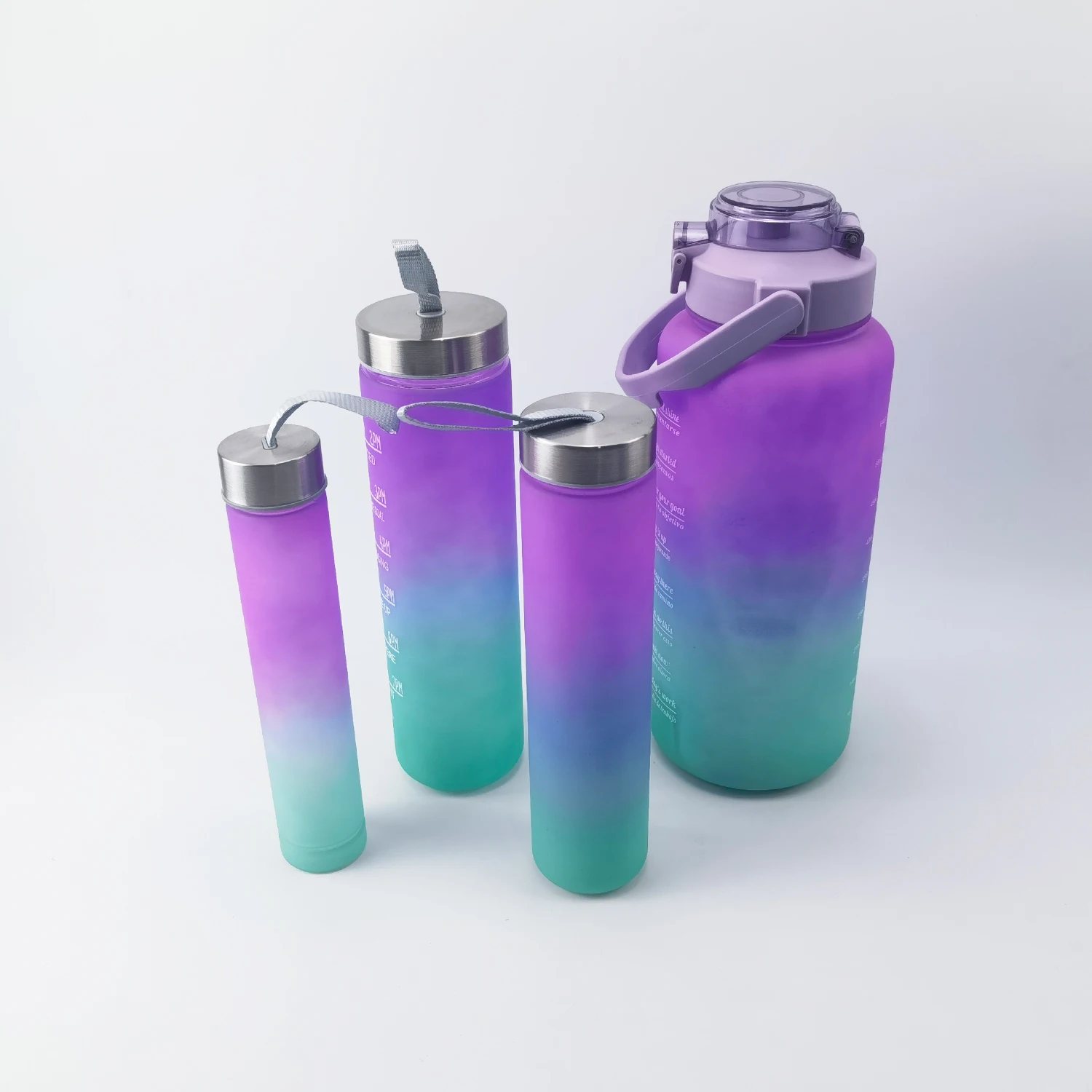 BPA Free 3 in 1 set bottle children motivational water bottle plastic water bottles