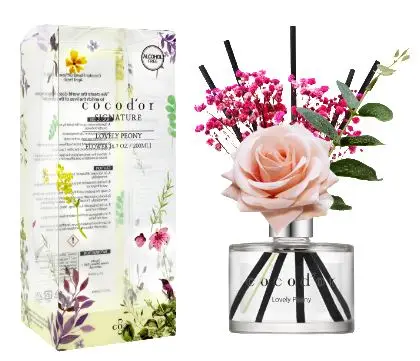 cocodor Reed Diffuser with Preserved Flower, Black Cherry Reed Diffuser, Home Decor & Office Decor, Fragrance, 6.7oz