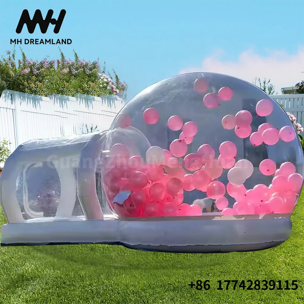 PVC Inflatable Bubble House with Jumping Platform Inflatable Transparent Balloons Dome Tent Air Mattress for Kids