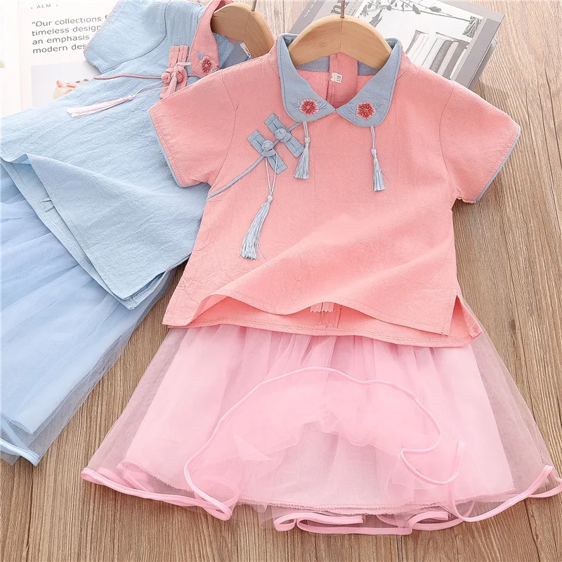 Костюм Тан для девочек, традиционное китайское этническое платье, одежда ханьфу